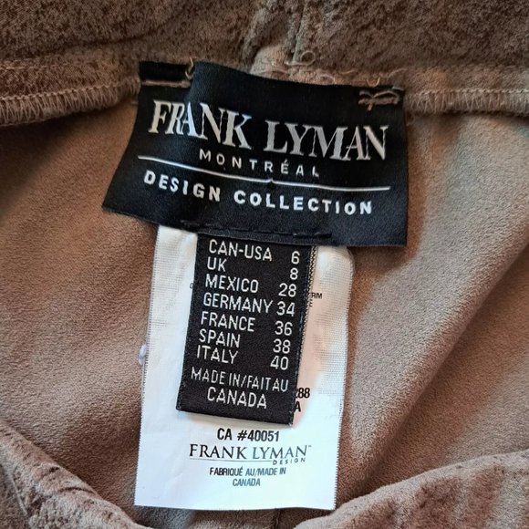 FRANK LYMAN MADE IN CANADA leggings pants Sz 6 ( 27w ) FAUX SUEDE & skin pattern - Picture 6 of 9